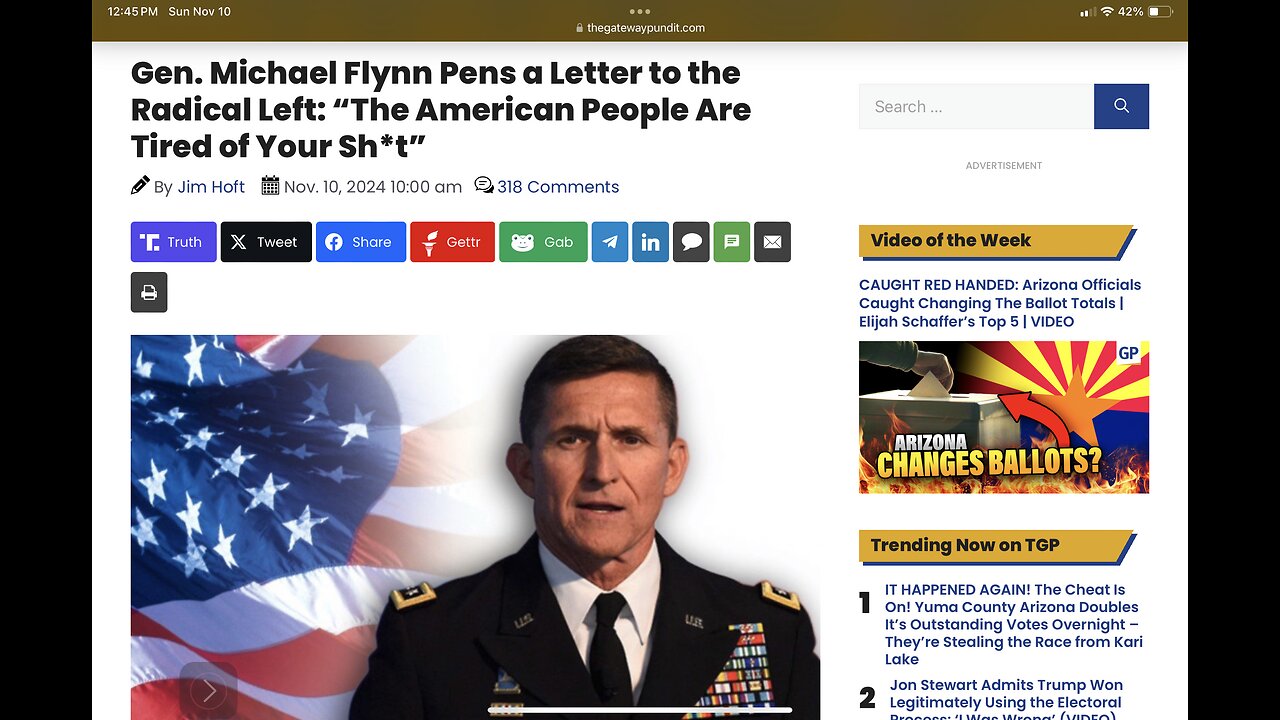 Gen. Michael Flynn Pens a Letter to the Radical Left: “The American People Are Tired of Your Sh*t”