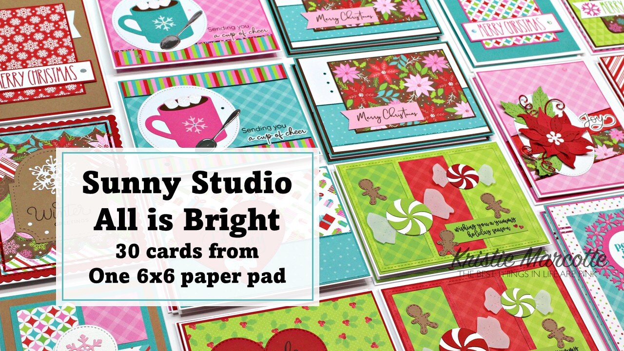 Sunny Studio | All is Bright | 30 cards from one 6x6 paper pad