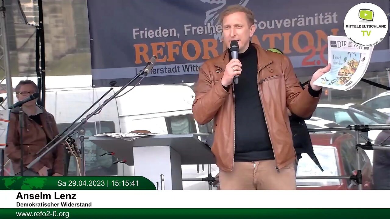 Anselm Lenz (Demokratischer Widerstand) in Magdeburg 29.04.2023