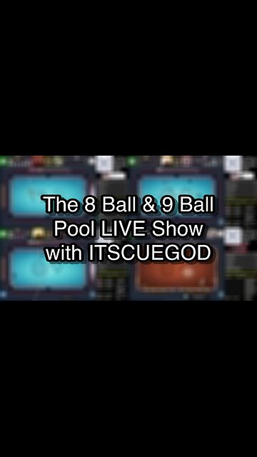 The 8 Ball & 9 Ball Pool LIVE Show with ITSCUEGOD