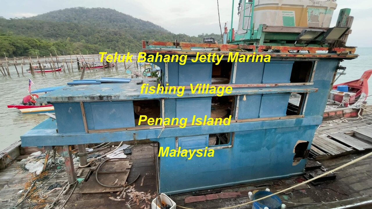 Teluk Bahang Jetty Marina and fishing Village in Penang Island Malaysia