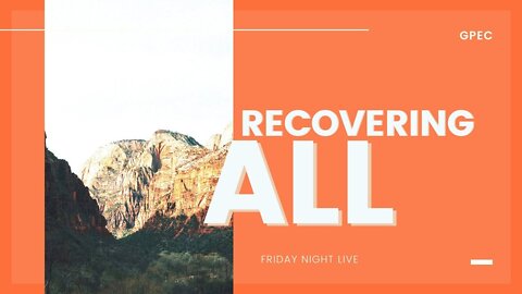 R E C O V E R I N G A L L - FRIDAY NIGHT LIVE - ROBERT HENDERSON