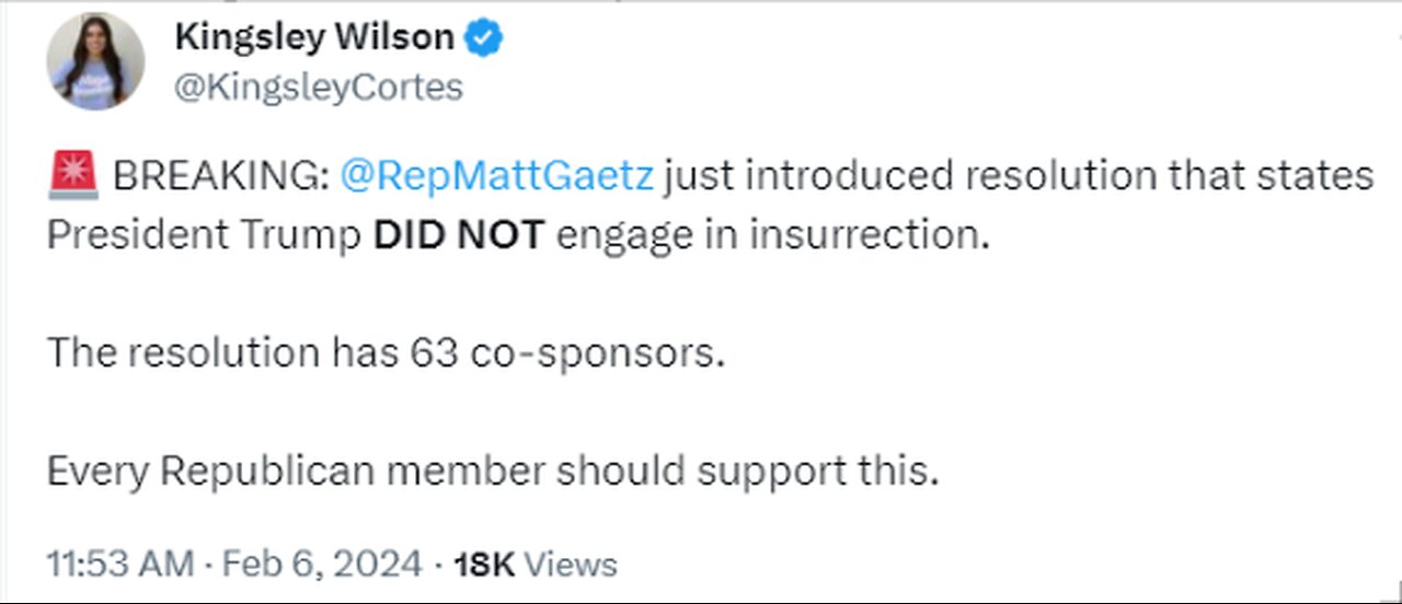 Matt Gaetz @mattgaetz Eli did not have decaf this morning. Trump did not incite insurrection