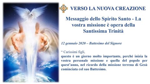 messaggio 12 01 2020 La vostra missione è opera della Santissima Trinità