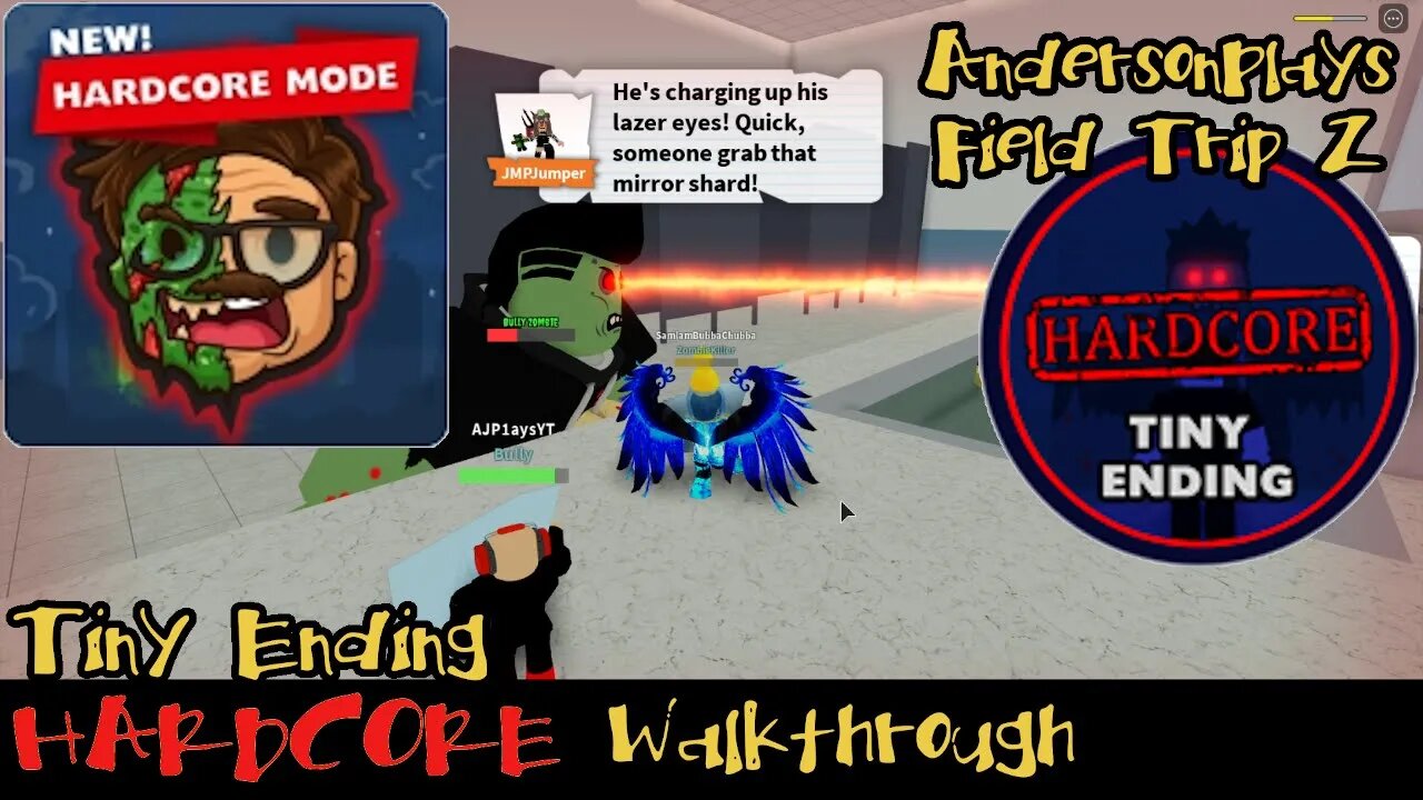 AndersonPlays Roblox Field Trip Z - HARDCORE Tiny Ending HARDCORE Bully Boss Walkthrough Guide