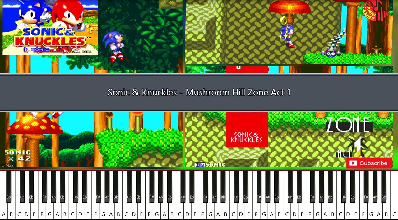 Sonic & Knuckles - Mushroom Hill Zone Act 1 Piano MIDI