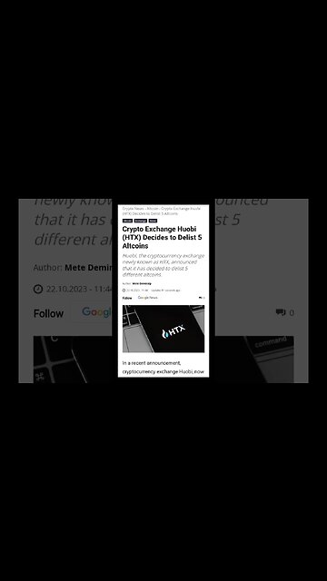 Huobi (HTX) News | Crypto Exchange Huobi (HTX) Decides to Delist 5 Altcoins | 5 Altcoins Delist