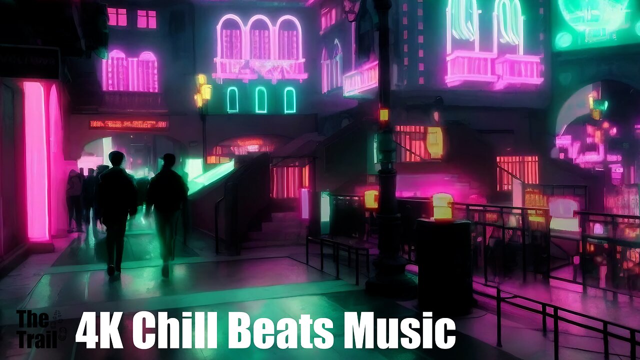 4K Chill Beats Music - Port Ella | (AI) Style Cyberpunk Neon | The Las Vegas Venetian Shoppes
