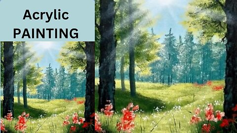 Easy Way to Paint a Morning Forest / Acrylic Painting for Beginners