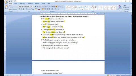 English A Class IV 7 1 2021