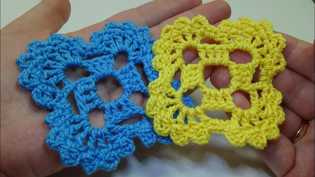 crochet simple lace square pattern tutorial by marifu6a