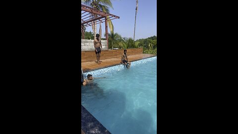 Perfect diving in swimming pool