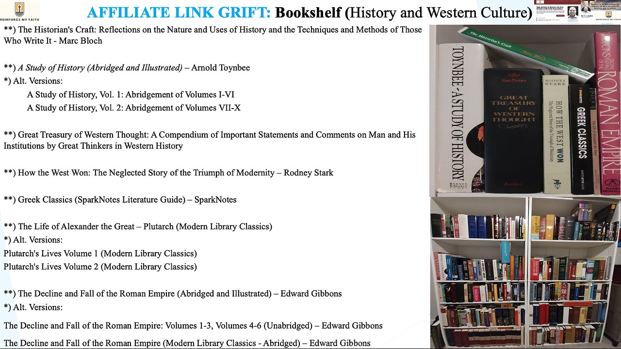 AFFILIATE LINK GRIFT: Books on History and Western Culture