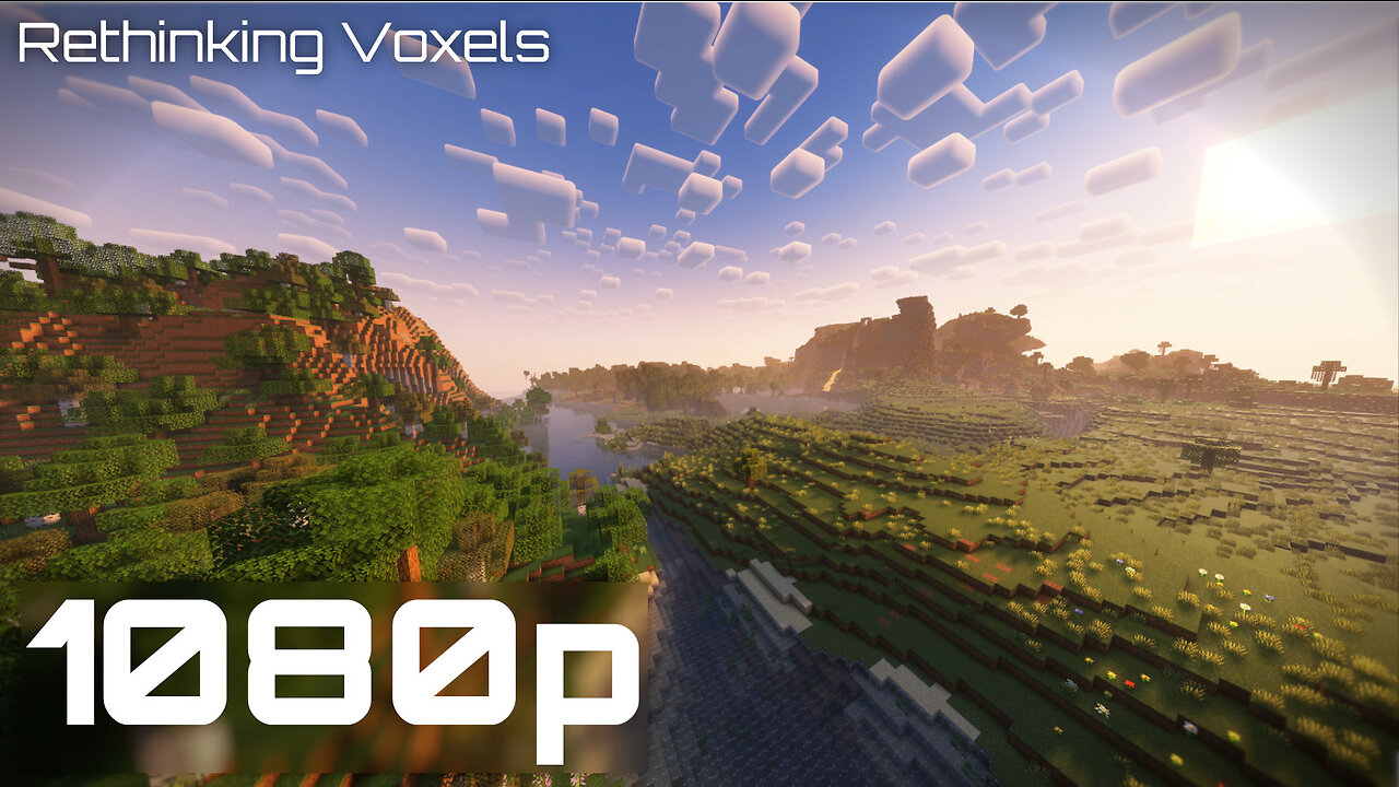 Relaxing Minecraft with shaders [Rethinking Voxels] [1080p] [2hrs]