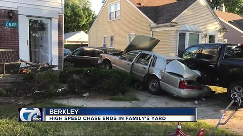 High speed chase ends in Berkley family's yard