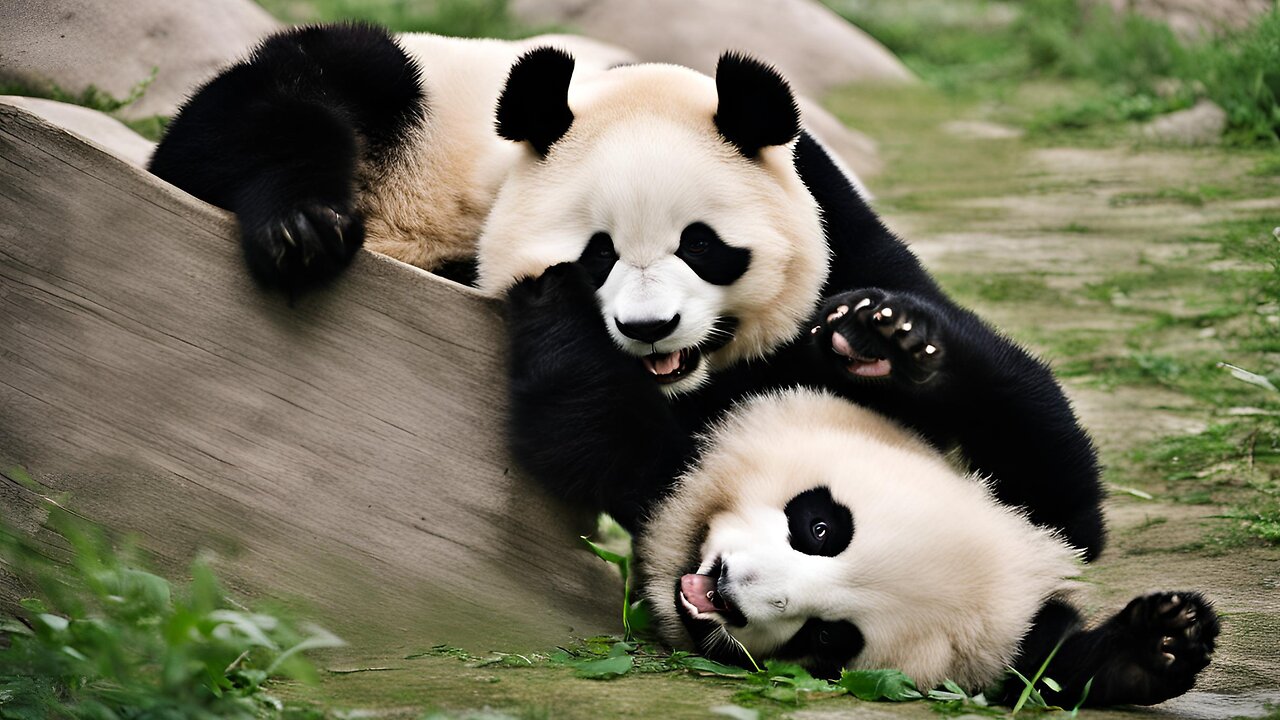 Playful Pandas: Adorable Moments of Fun and Frolic!