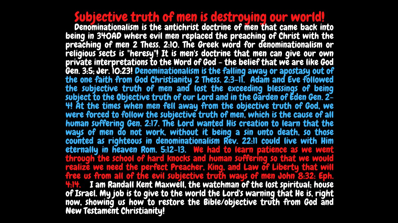 THE GREEK WORD FOR DENOMINATION IS "HERESY"! RELIGIONS OF MEN WERE NECESSARY UNTIL THE SECOND AGE OF CHRISTIANITY!