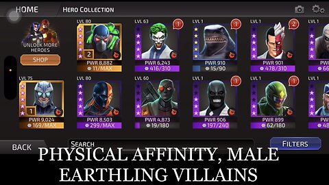 DC Legends Character Reviews: Male, Villain, Physical Affinity Aligned Earthling Characters