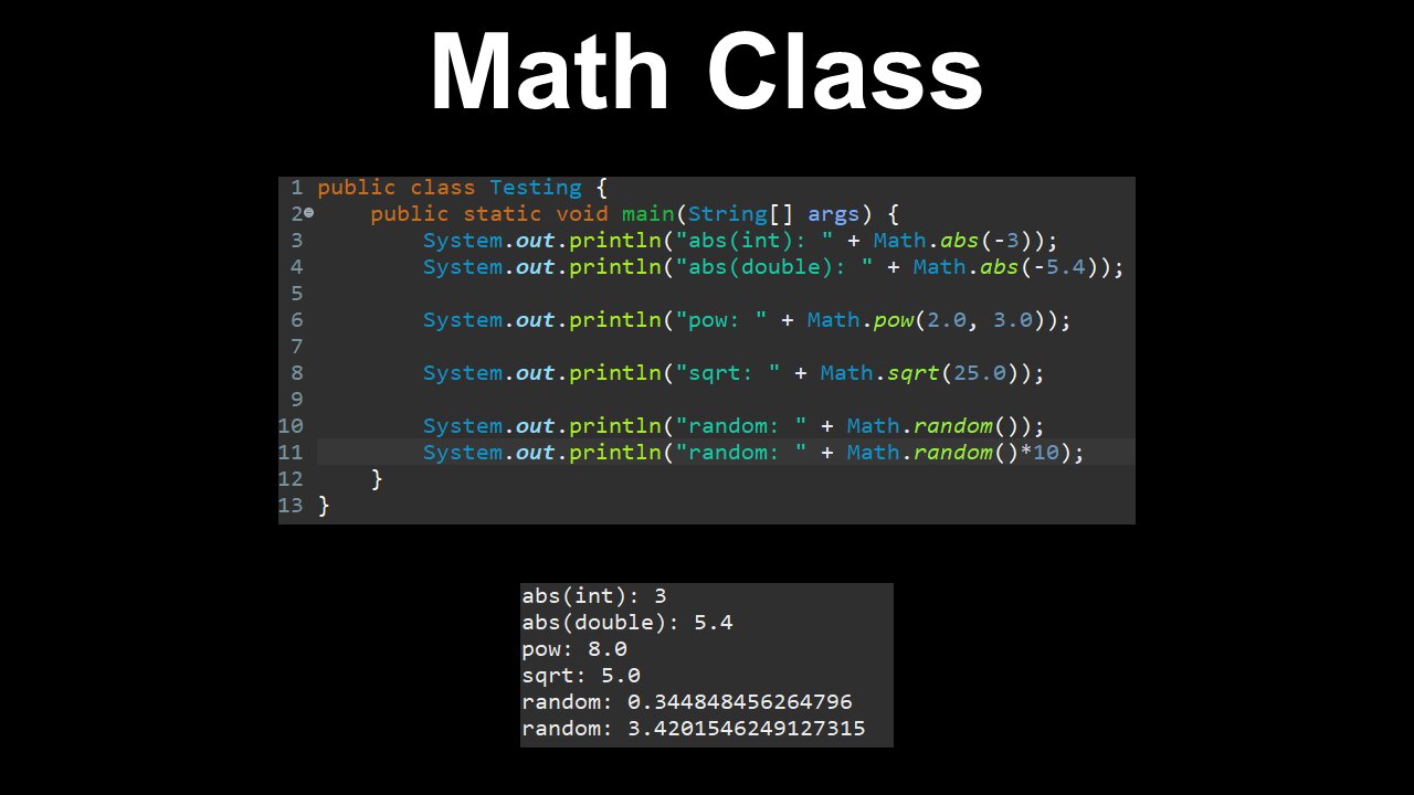 Math Class, Java - AP Computer Science A