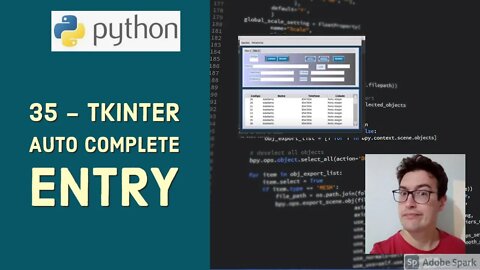 Curso Tkinter - Aula 35 - Auto complete Entry - Python