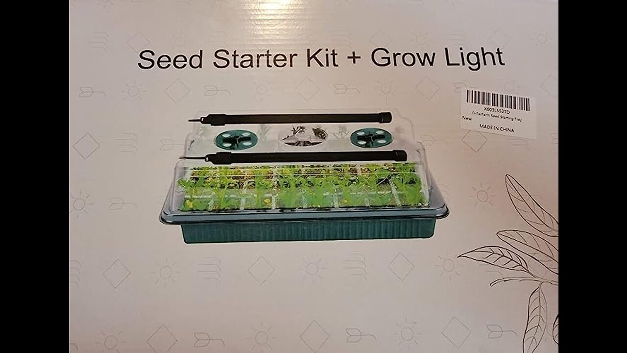 O-FarFarm Seed Starter Tray with Grow Light, Seed Starter Kit Include 80-Cell Seed Germination...