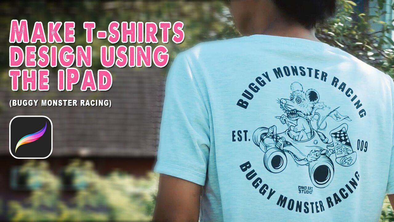 Create a t-shirt design using the Ipad - Buggy Monster Racing Design