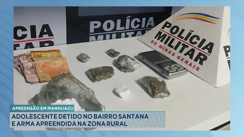 Apreensão em Manhuaçu: Adolescente detido no Bairro Santana e arma apreendida na Zona Rural.