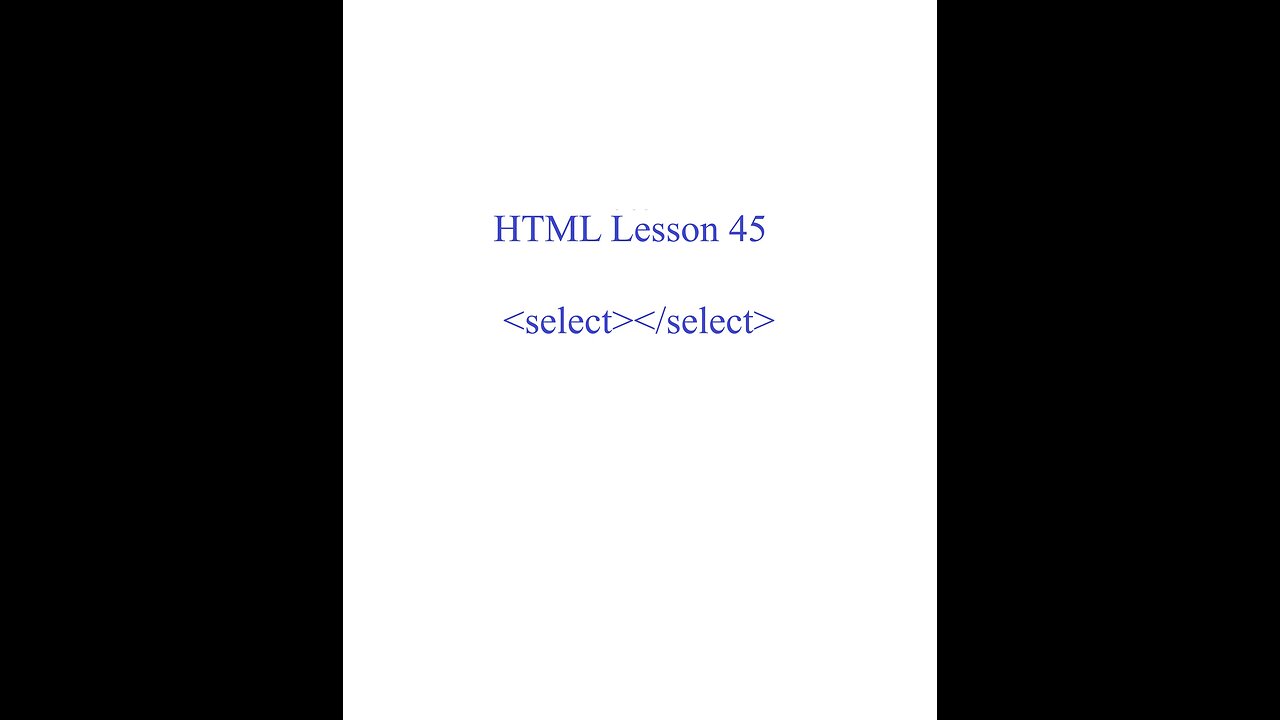 HTML Lesson 45