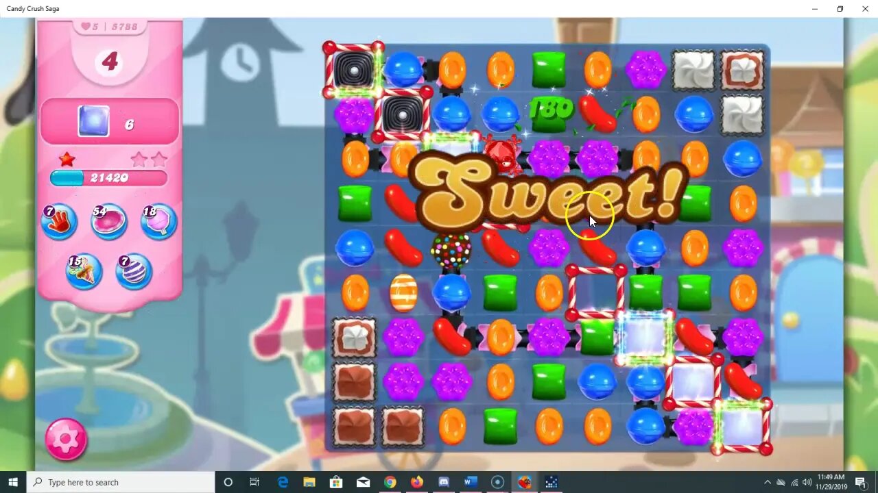 Candy Crush Level 5788 Talkthrough, 32 Moves 0 Boosters