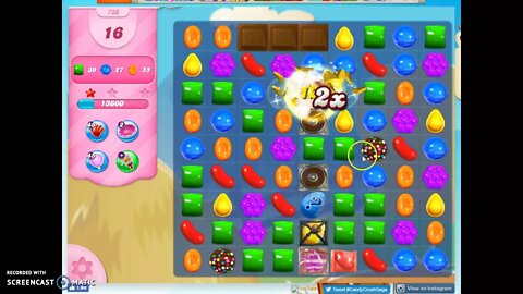 Candy Crush Level 730 AudioTalkthrough, 3 Stars 0 Boosters