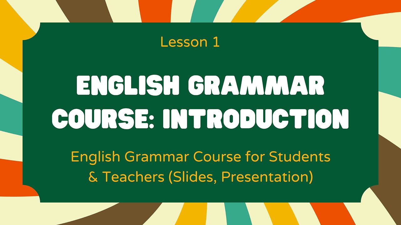 Introduction to English Grammar Course