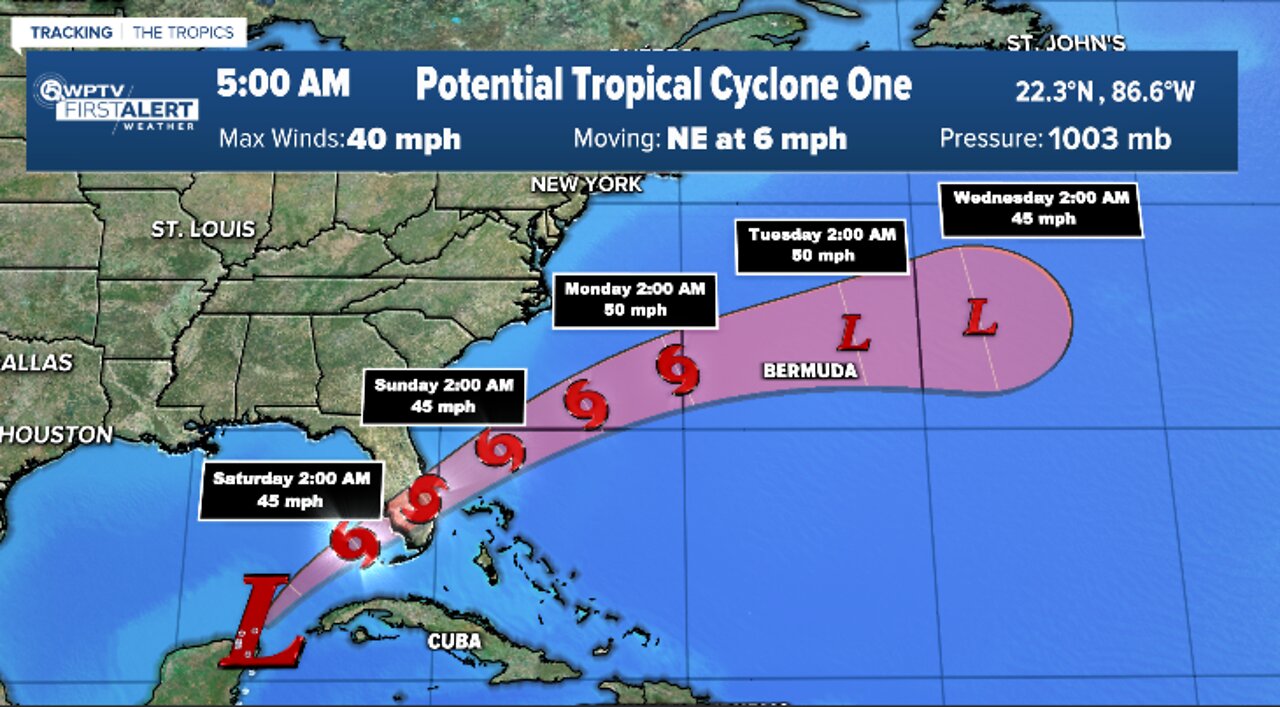 Potential Tropical Cyclone One: Friday 5 a.m. advisory