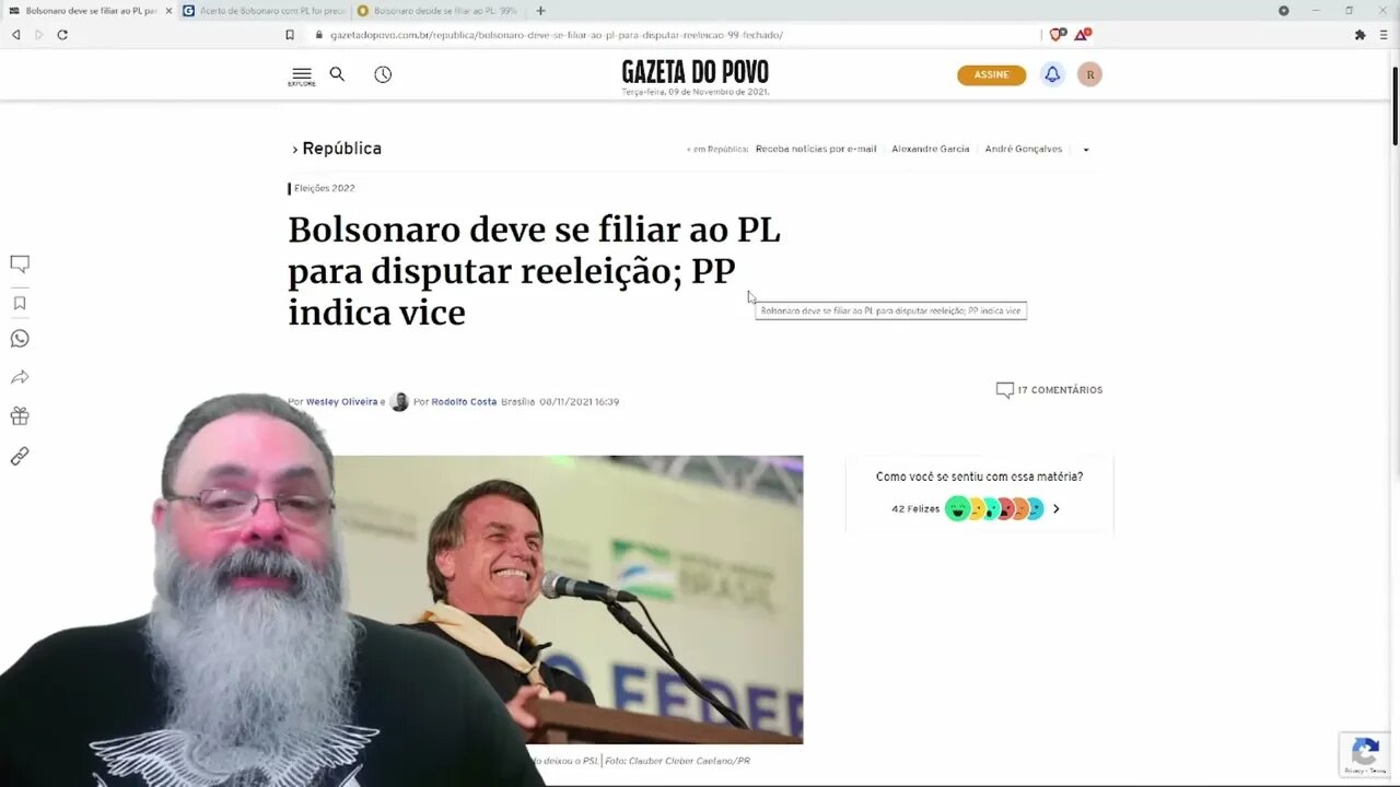 Bolsonaro decide se filiar ao PL, Partido Liberal, número 22 — PETER TURGUNIEV