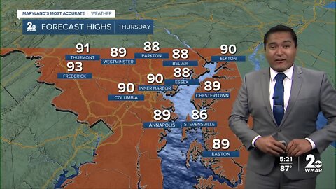 WMAR-2 News Cesar Cornejo Wednesday forecast