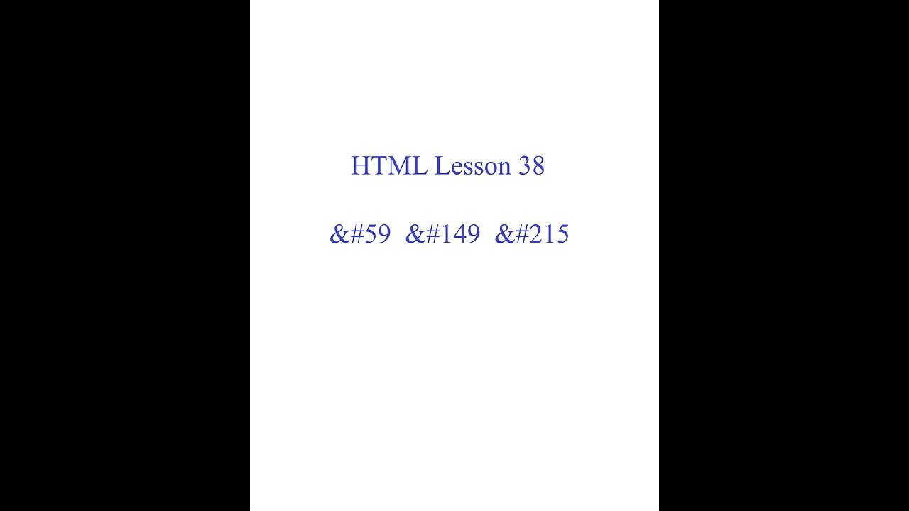 HTML Lesson 38