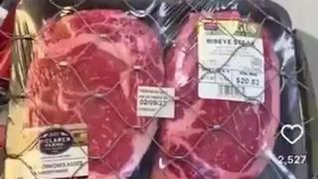 Walmart now has security cages on the steaks.