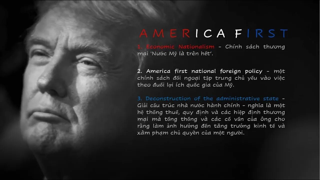 TRUMP - AMERICA FIRST/Nước Mỹ là trên hết - là một chiếc đèn pha, soi vào con đường phía trước.