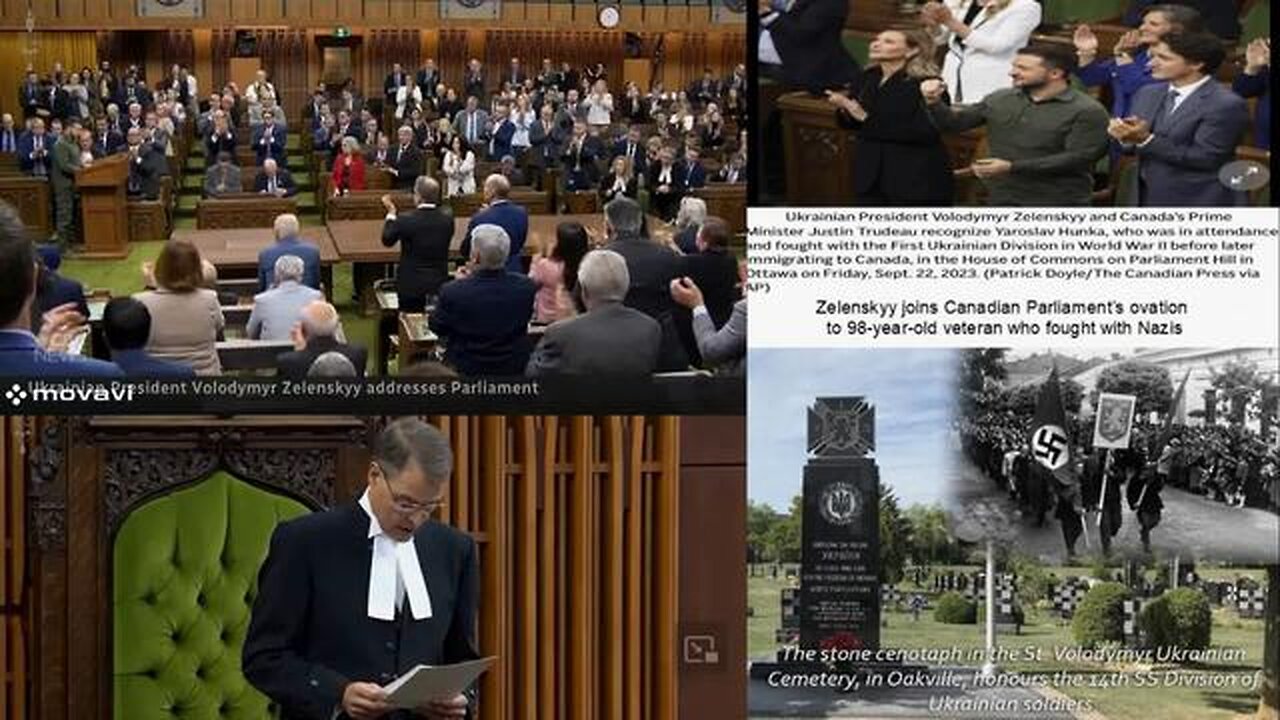 TRIBUTE TO A NAZI/SS IN CANADA'S PARLIAMENT, TOGETHER WITH ZELENSKY.