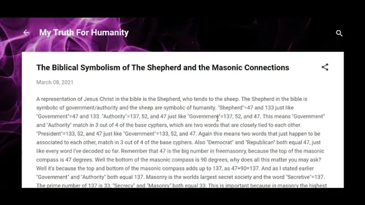 The Biblical Symbolism of The Shepherd and Freemasonry #Gematria #Numerology #Truth #Kabbalah #Bible