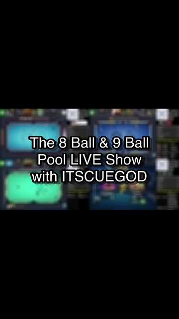 The 8 Ball & 9 Ball Pool LIVE Show with ITSCUEGOD