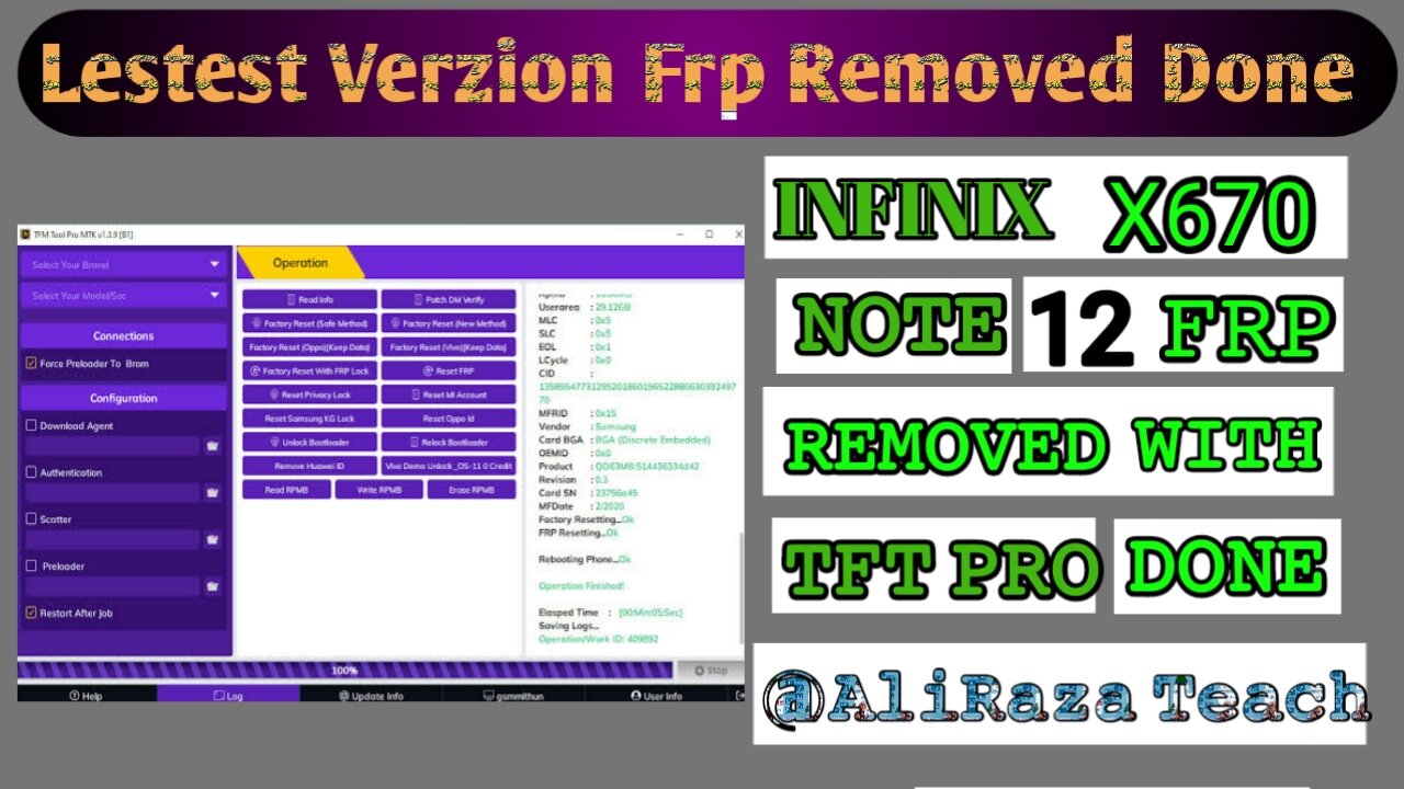 infinix not 12 frp remove done lestest security just one click with TFM TOOL 1000%tested