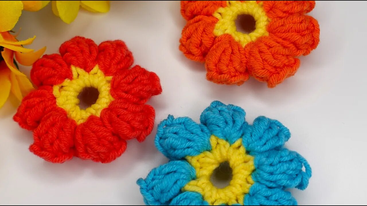 How to crochet flower simple tutorial for beginners