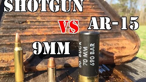 9mm vs AR-15 vs 12 Gauge... Cast Iron Test