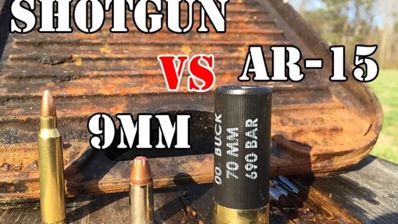 9mm vs AR-15 vs 12 Gauge... Cast Iron Test