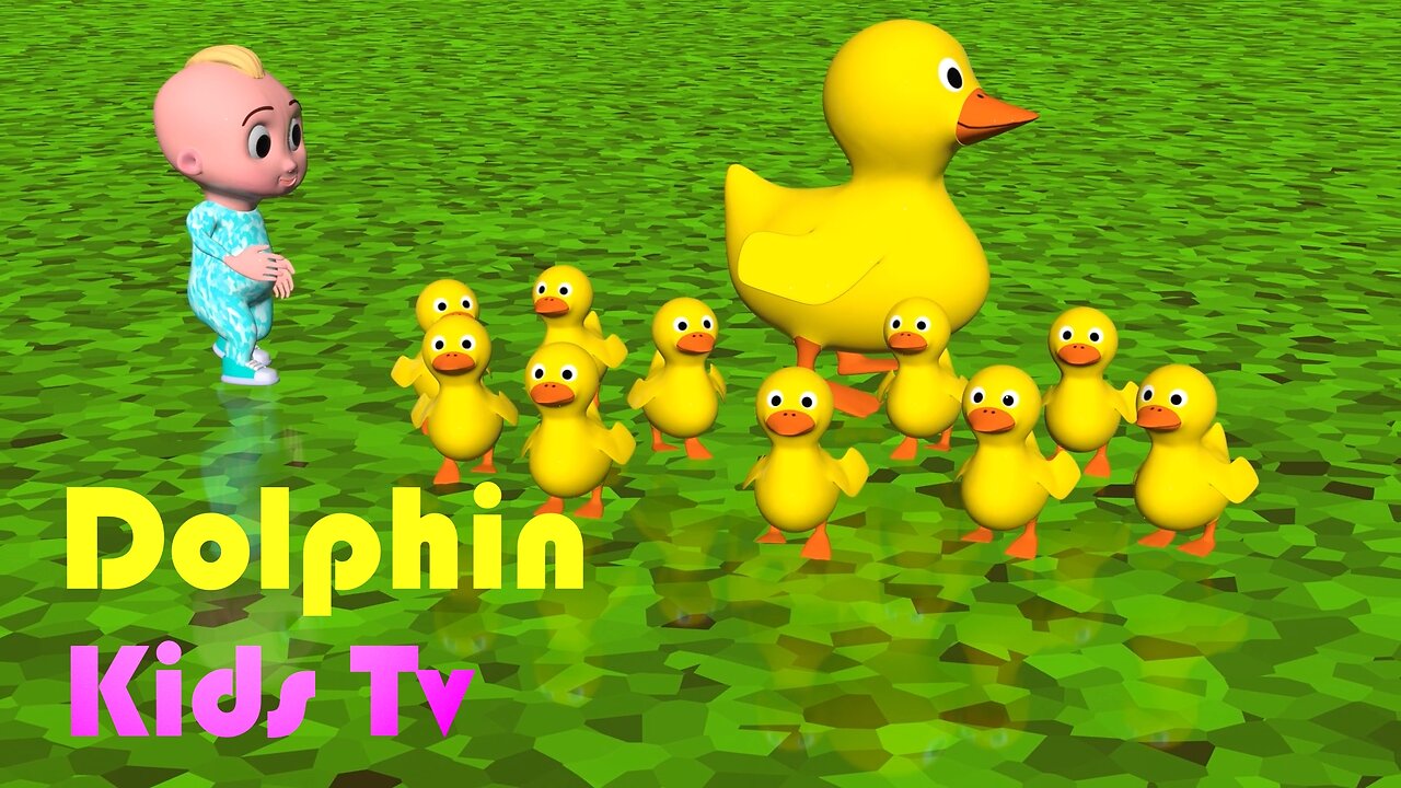 Ten Little Duckies | Kids Songs and Nursery Rhymes | Dolphin Kids Tv