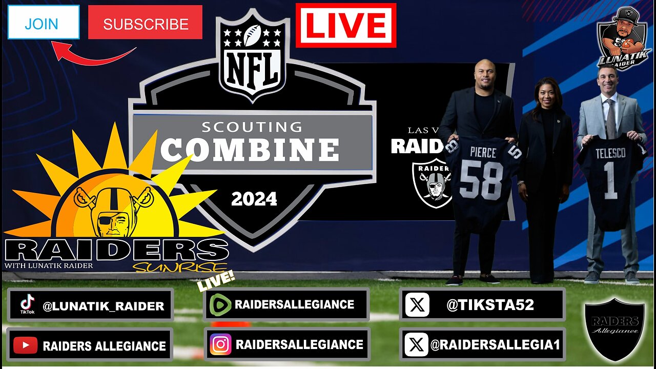 #RAIDERS SUNRISE LIVE! W/ LUNATIK RAIDER: THE #2024NFLCOMBINE IS HERE! #RN4L #RAIDERNATION