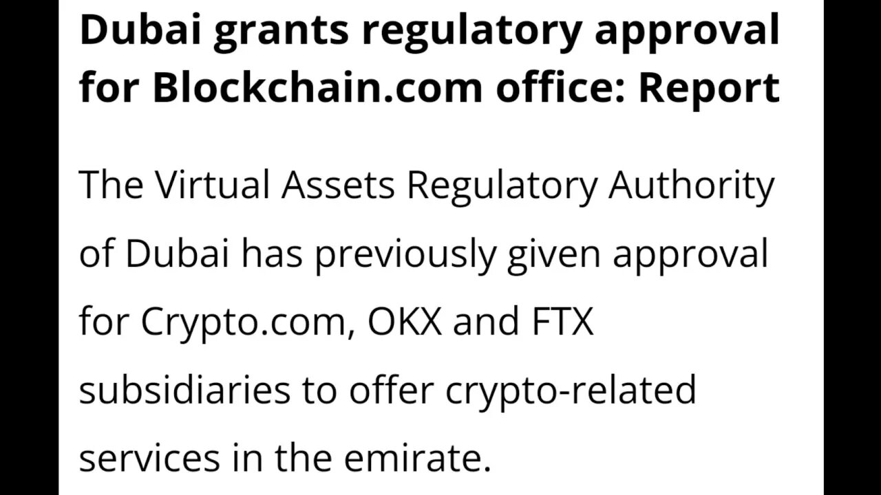 Dubai Grants Regulatory Approval For Blockchain.com Office #cryptomash #dubai #crypto #viral