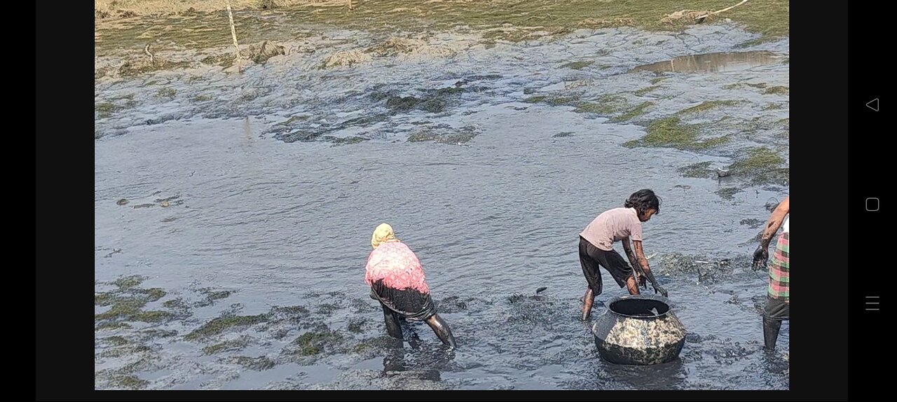 Amazing fishing of little girl