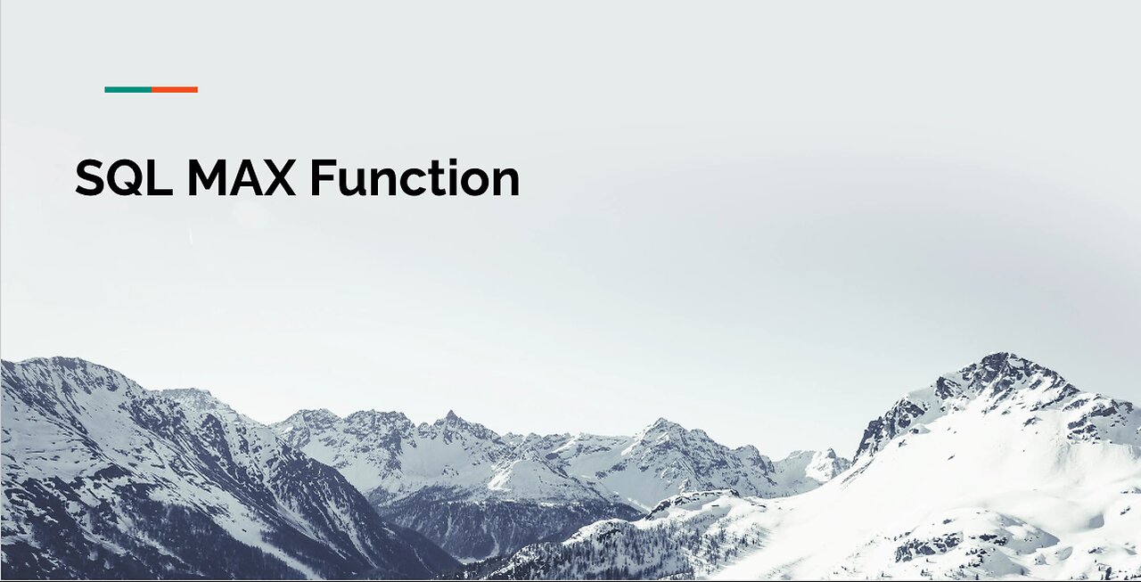 SQL MAX Function Tutorial