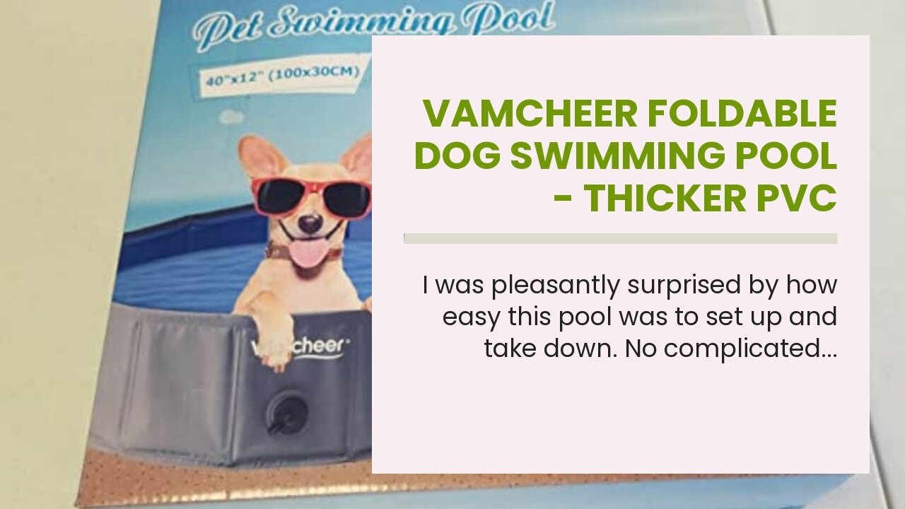 Vamcheer Foldable Dog Swimming Pool - Thicker PVC Material And Sturdy PP Board, 71"X12" Collaps...